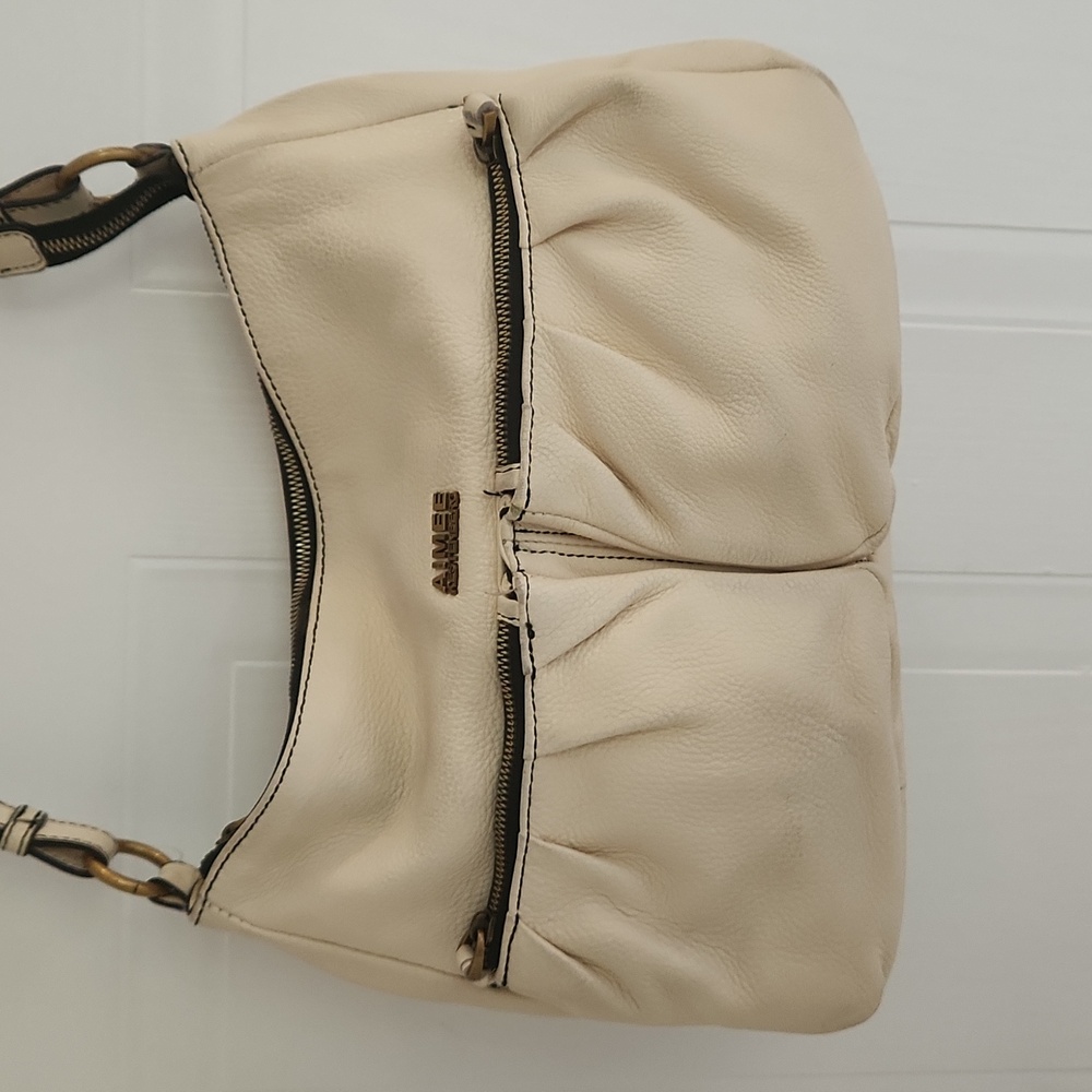 Aimee Kestenberg cream pebble leather hobo bag